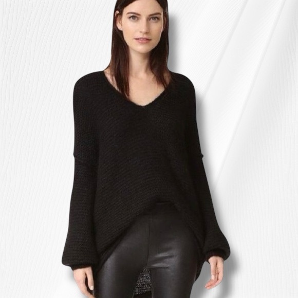 Free People Sweaters - Free People xSmall Oversized Alpaca Blend Black Ultrasoft All Mine Sweater Cozy